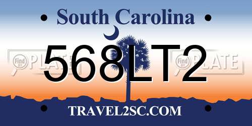 568LT2 South Carolina License Plate