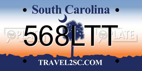 568LTT South Carolina License Plate