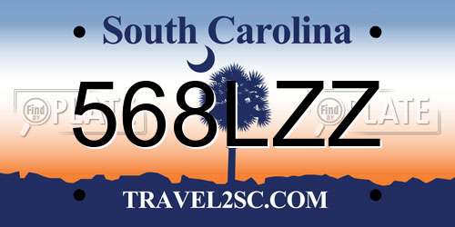 568LZZ South Carolina License Plate