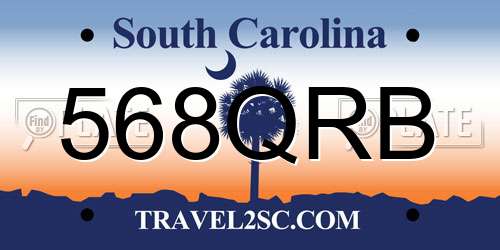 568QRB South Carolina License Plate