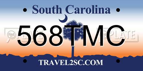 568TMC South Carolina License Plate