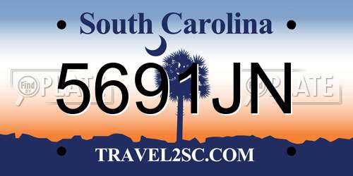 5691JN South Carolina License Plate