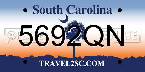 5692QN South Carolina License Plate