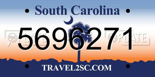 5696271 South Carolina License Plate