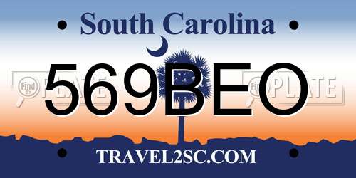 569BEO South Carolina License Plate