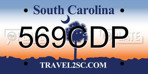 569CDP South Carolina License Plate