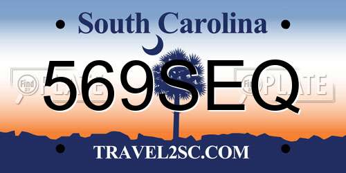 569SEQ South Carolina License Plate