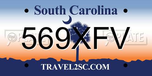 569XFV South Carolina License Plate