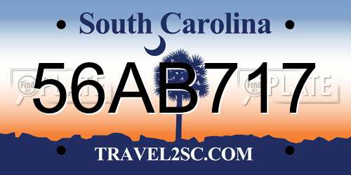 56AB717 South Carolina License Plate