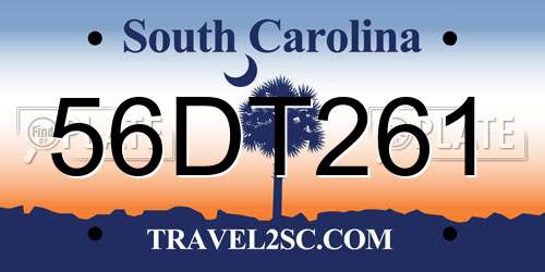 56DT261 South Carolina License Plate