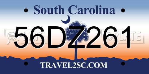 56DZ261 South Carolina License Plate