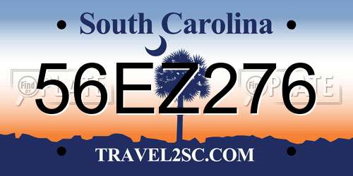 56EZ276 South Carolina License Plate