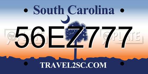 56EZ777 South Carolina License Plate