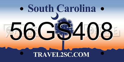 56GS408 South Carolina License Plate