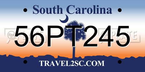 56PT245 South Carolina License Plate