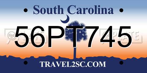 56PT745 South Carolina License Plate