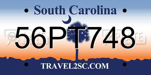 56PT748 South Carolina License Plate