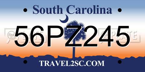 56PZ245 South Carolina License Plate
