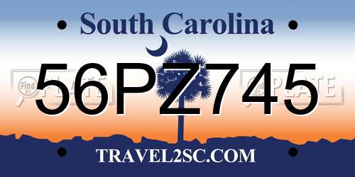 56PZ745 South Carolina License Plate