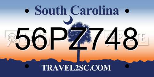 56PZ748 South Carolina License Plate