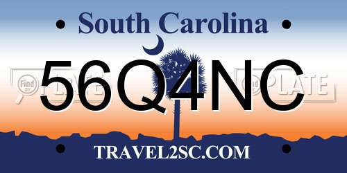 56Q4NC South Carolina License Plate