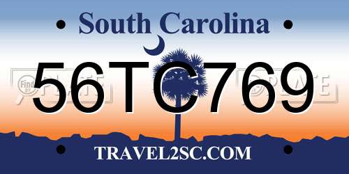 56TC769 South Carolina License Plate