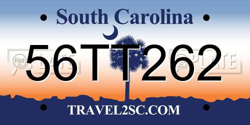 56TT262 South Carolina License Plate