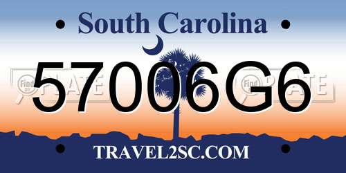 57006G6 South Carolina License Plate