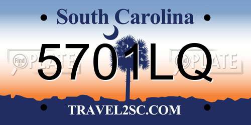 5701LQ South Carolina License Plate