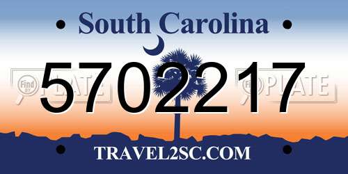 5702217 South Carolina License Plate
