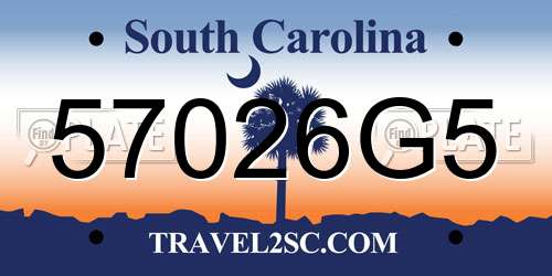 57026G5 South Carolina License Plate