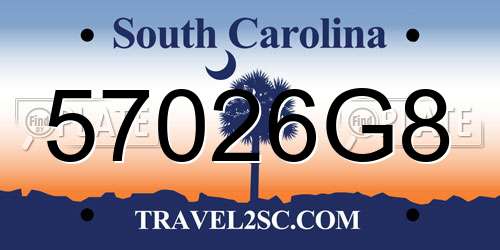 57026G8 South Carolina License Plate