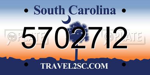 57027I2 South Carolina License Plate