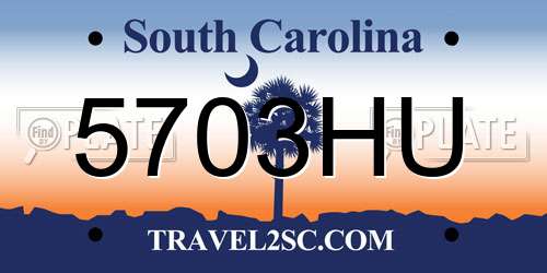 5703HU South Carolina License Plate