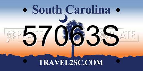 57063S South Carolina License Plate
