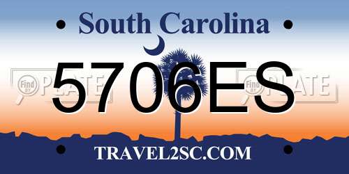 5706ES South Carolina License Plate