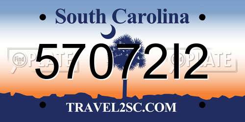 57072I2 South Carolina License Plate