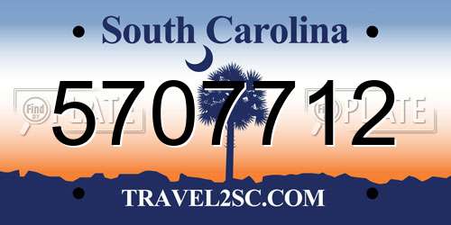 5707712 South Carolina License Plate