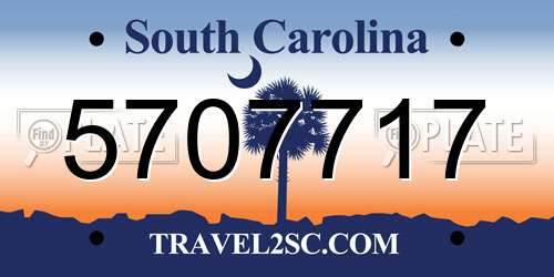 5707717 South Carolina License Plate