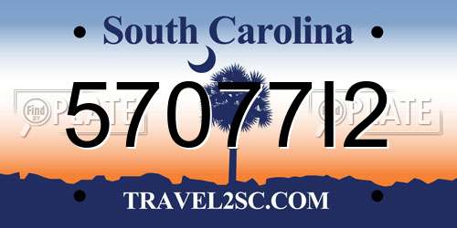 57077I2 South Carolina License Plate