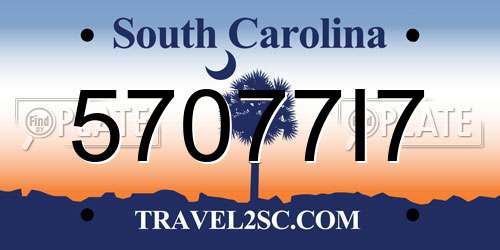 57077I7 South Carolina License Plate