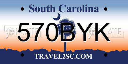 570BYK South Carolina License Plate