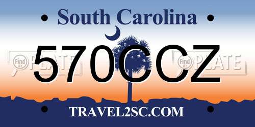 570CCZ South Carolina License Plate