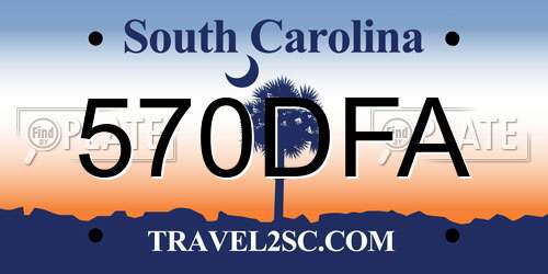 570DFA South Carolina License Plate