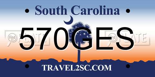 570GES South Carolina License Plate