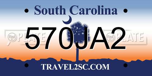 570JA2 South Carolina License Plate