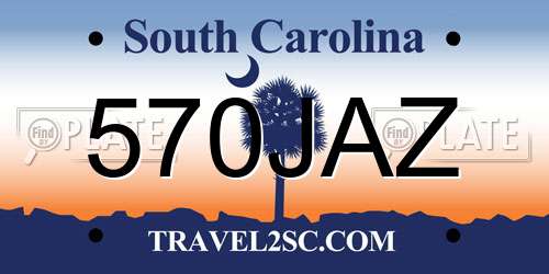 570JAZ South Carolina License Plate