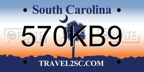 570KB9 South Carolina License Plate