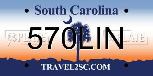 570LIN South Carolina License Plate