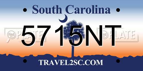 5715NT South Carolina License Plate